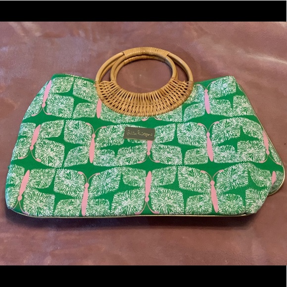 Lilly Pulitzer Handbags - Lilly Pulitzer butterfly purse w/ wicker  - NWOT
